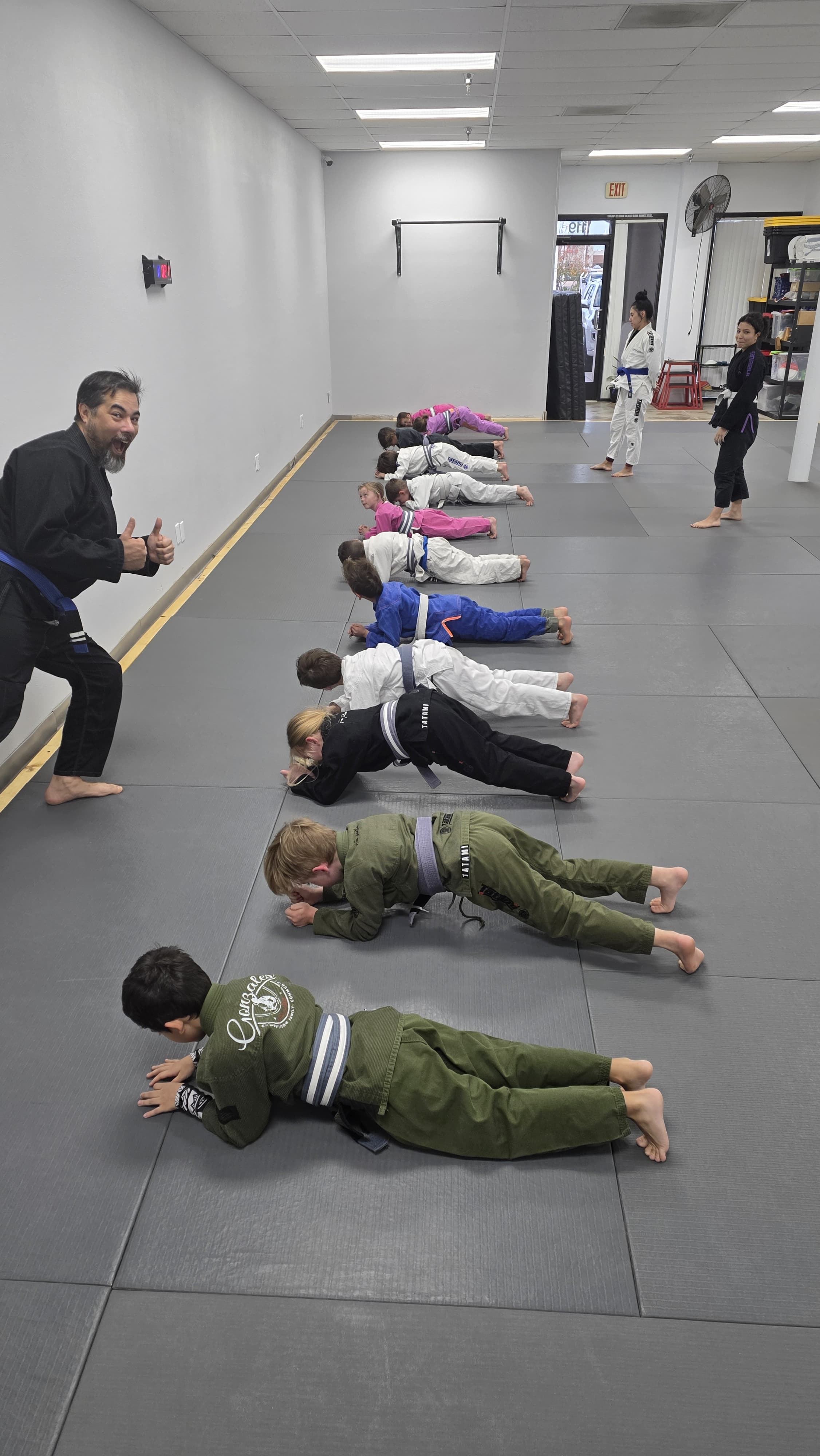 Kids conditioning push-ups class
